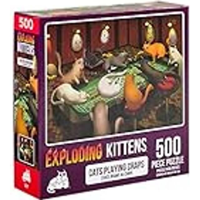 Exploding Kittens 500 Piece Jigsaw Puzzle - Cats Playing Craps  Jigsaw Puzzles for Adults  Cat Puzzle  Coffee Table Puzzle  Multi  (PCRAPS-1
