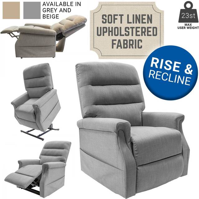 Pro Rider Babbington Single Motor Electric Riser Recliner Chair, Grey