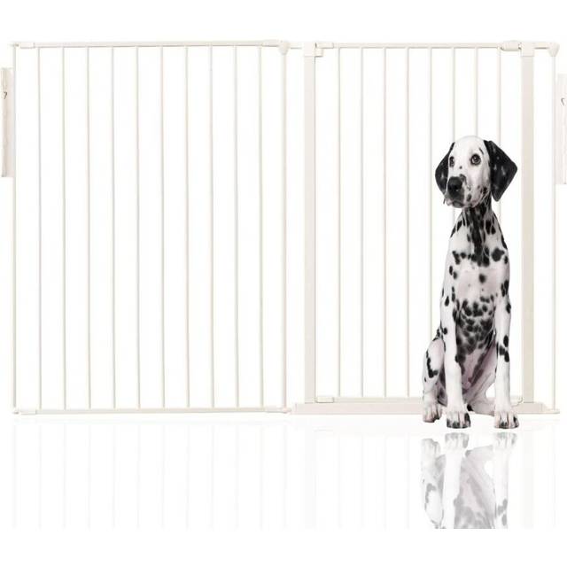 (White, Upto 144cm (105cm Tall)) Bettacare Multi Panel Metal Pet Barrier