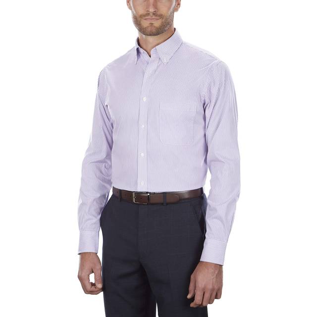 Van Heusen Men's Dress Shirt Regular Fit Pinpoint Stripe  Wild Orchid
