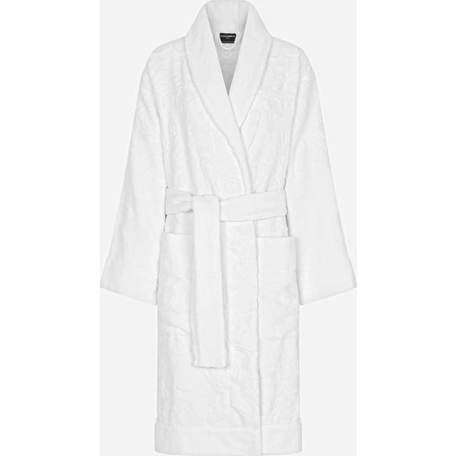 Dolce & Gabbana Casa Terry Cotton Dg Logo Robe - XS