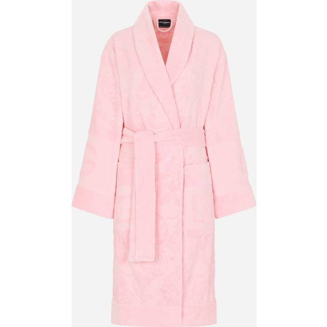 Dolce & Gabbana Casa Terry Cotton Dg Logo Robe - S