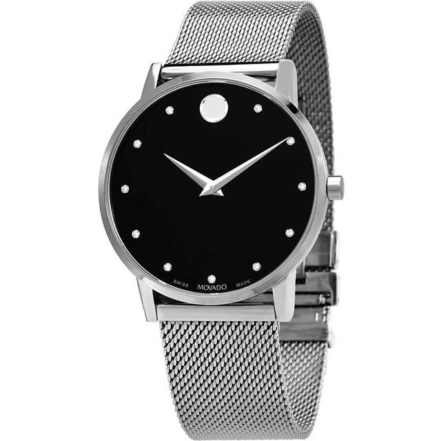 MOVADO Museum Classic 40MM SS Black Diamond Dial Men's Watch 0607511 / 607511 - 40 mm