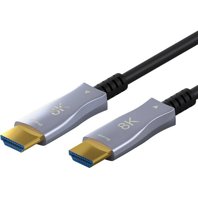 Goobay Optisk hybrid HDMI™-kabel med ultrahög hastighet och Ethernet (AOC) höghastighetskabel, 8K @ 60 Hz/ 4K @ 120 Hz, för långa överföringsavstånd, 50 m