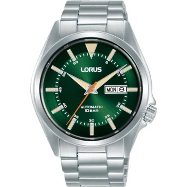 Lorus Mens Automatic Silver Tone Green Dial Watch RL421BX9