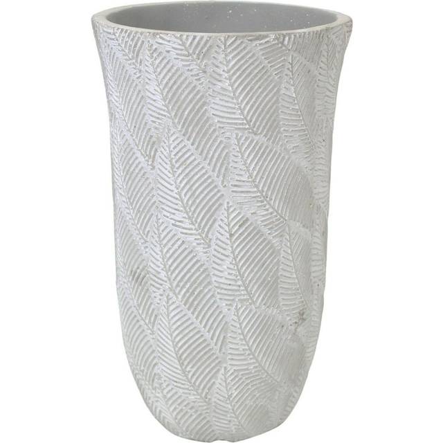25cm Tall Cement Heavy Weight Flower Vase Flared Floral Vase Grey