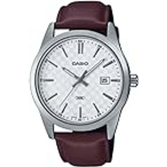 Casio Standard Analog Leather Strap White Dial Quartz MTP-VD03L-5A Men's Watch vit