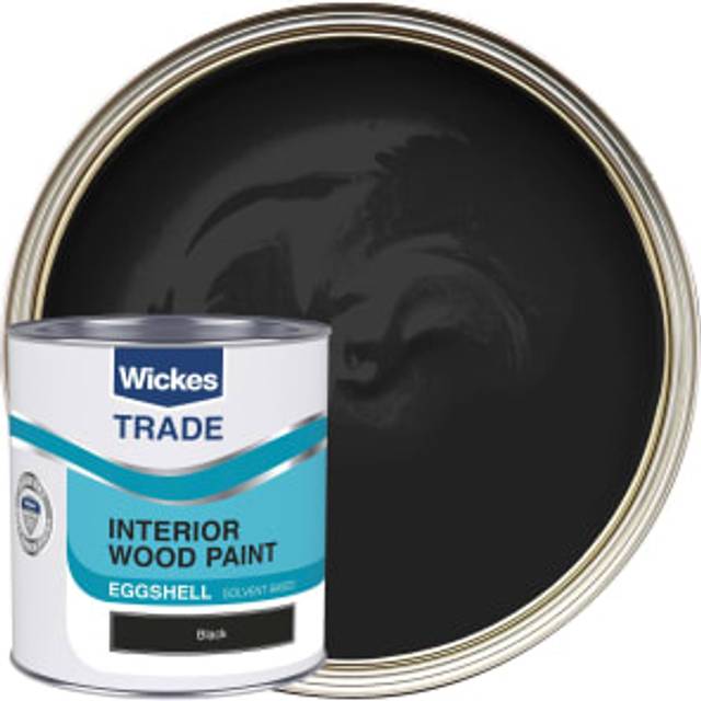 Wickes Trade Eggshell Wood & Metal Paint - Black - 1L