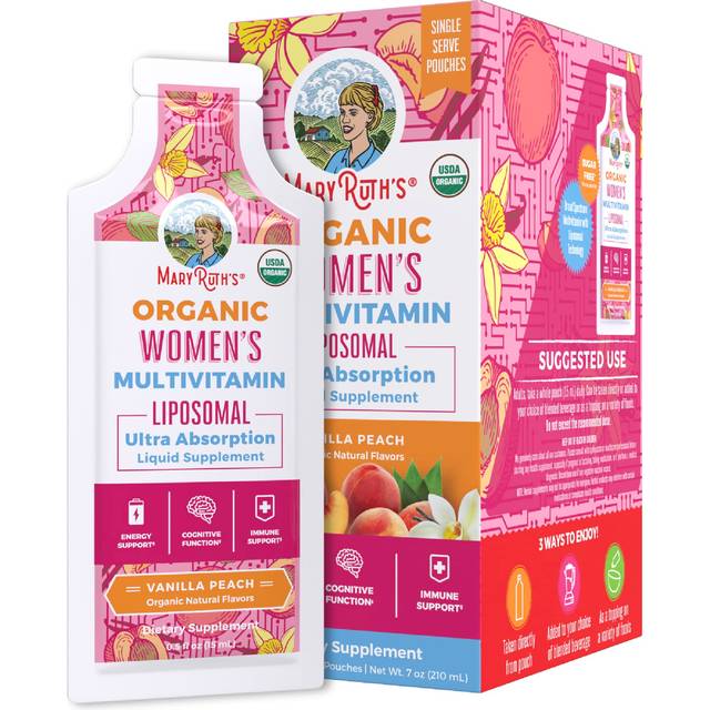 MaryRuth's, Organic Women's Multivitamin Liposomal, Vanilla Peach, 14 Count, 0.5 fl oz (15 ml) Each