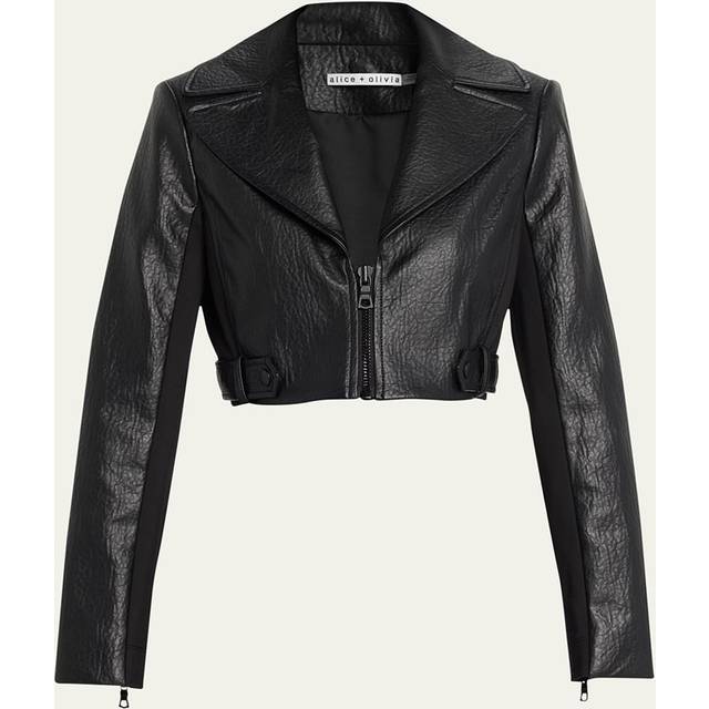 Yardley Vegan-Leather Cropped Jacket - BLACK - X-Large