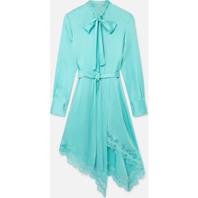 Stella McCartney Lace-trimmed satin midi dress - blue (UK 14)