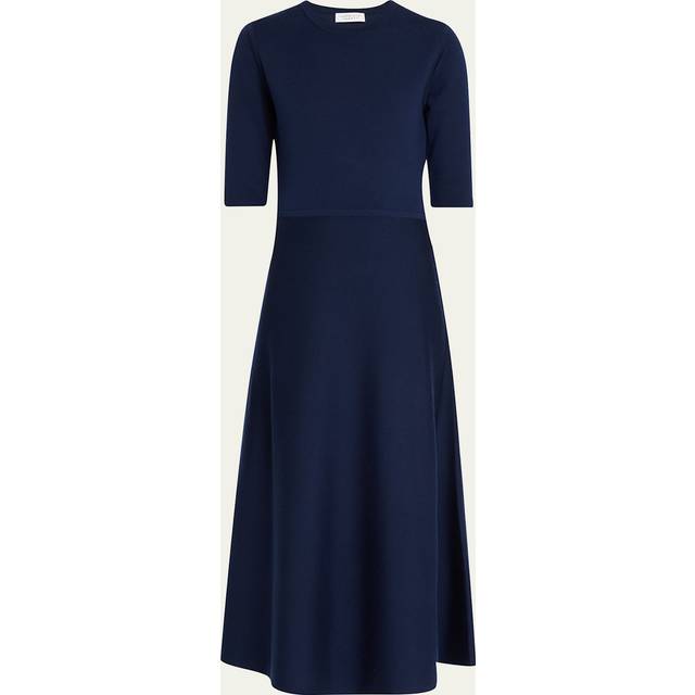 Seymore Knit Dress in Dark Navy Merino Wool Cashmere
