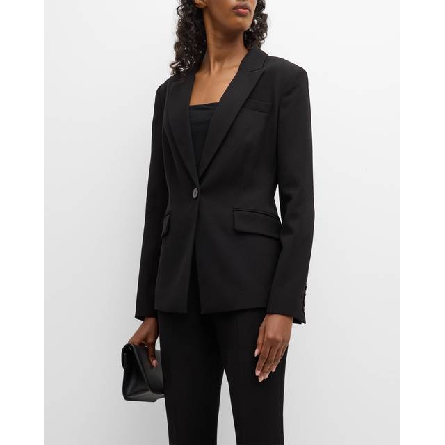The Sylvie Peak-Lapel Single-Button Blazer - NOIR