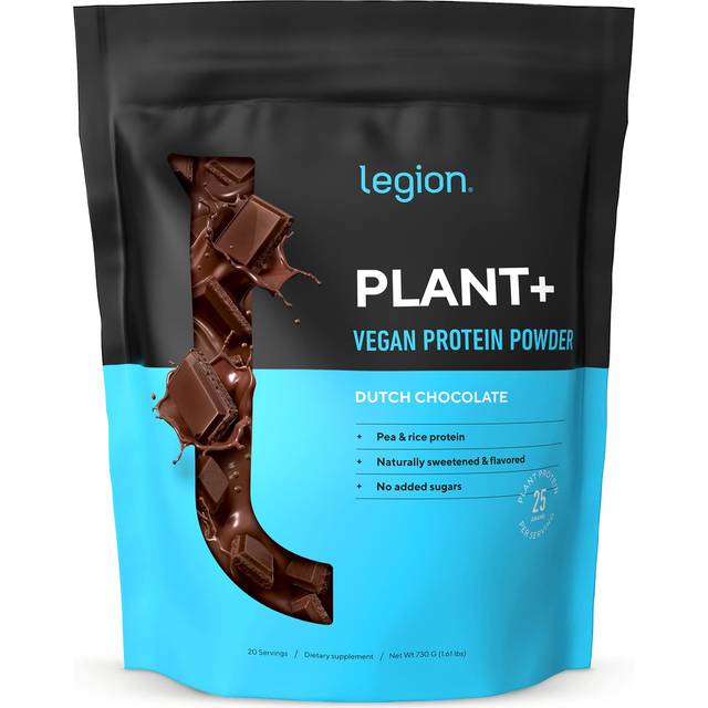 Legion Athletics  Plant+  Vegan Protein Powder  Dutch Chocolate  1.61 lbs (730 g)