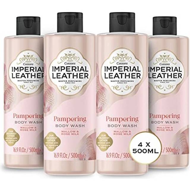 Imperial Leather Pampering Shower Gel - Mallow & Rose Milk Fragrance , Signature Oil Blend with Creamy Lather - Gentle Skin Care Bulk Buy (4