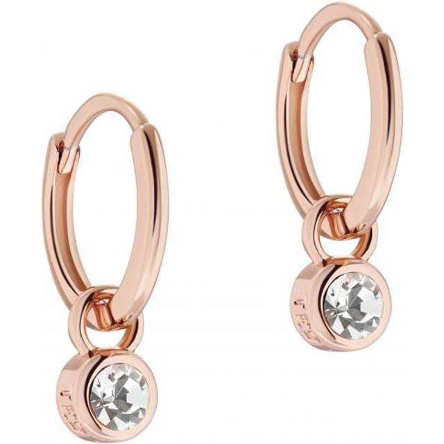 Ted Baker Rose Gold Crystal Huggie Earrings - Rose Gold