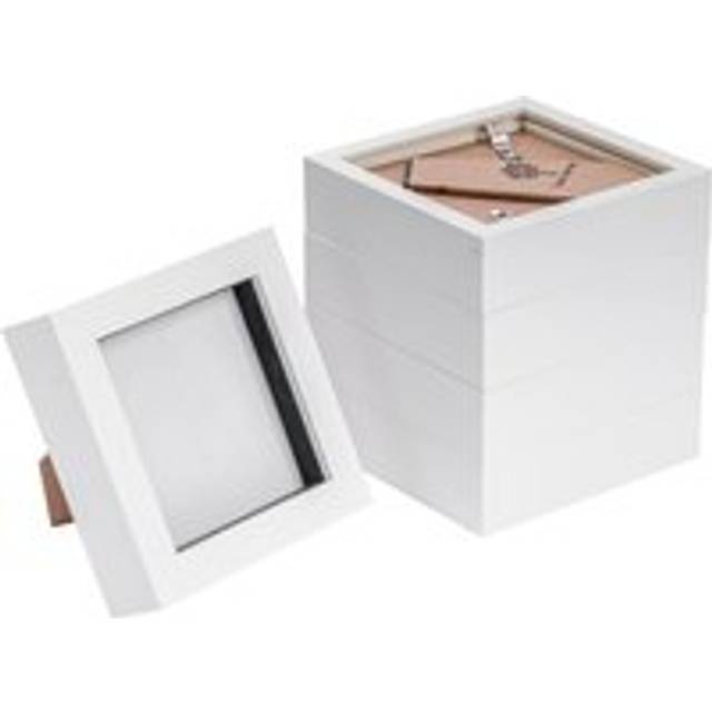 Nicola Spring - 3D Box Photo Frames - White (12.5cm H x 12.5cm W x 3.5cm D)