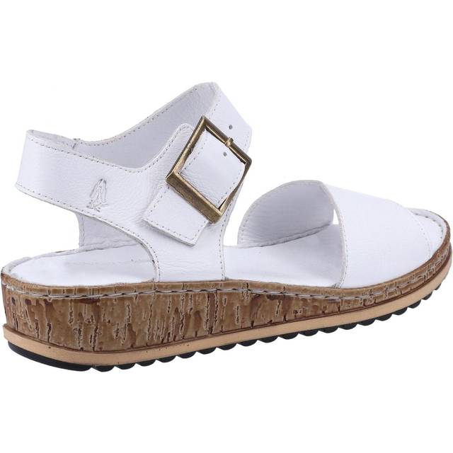 Hush puppies ellie white womens slingback wedge heeled buckle sandals