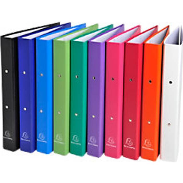 Exacompta Covered Card Ring Binder 2 O Rings 30mm A4 Pack of 20 Assorted, Pk20 Ring Binder A4 2RG 30mm