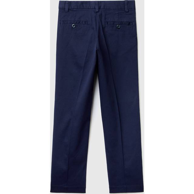 Benetton Vy Blue Kids Straight-leg Regular-fit Cotton Chinos 6-14 Years 7-8 - NAVY BLUE