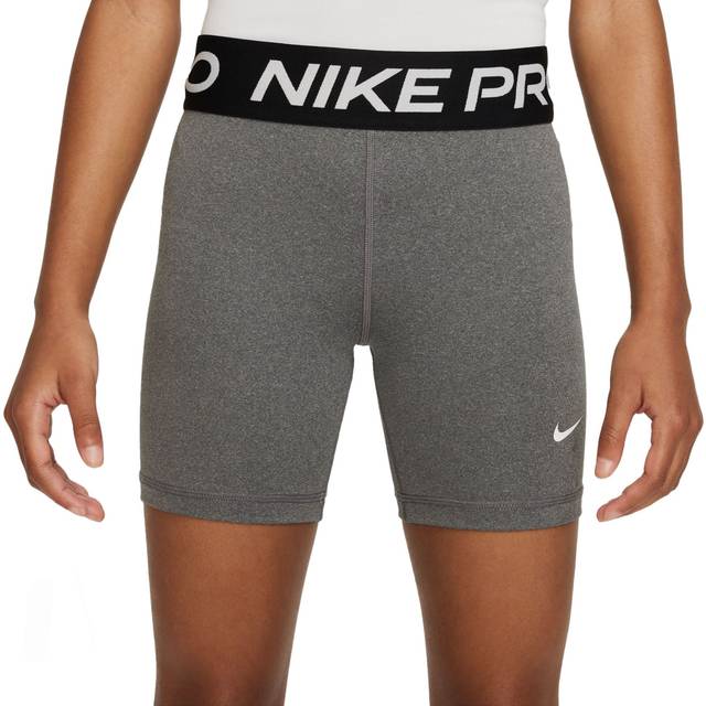 Nike Pro Older Kids' (Girls') Dri-FIT 13cm (approx.) Shorts - Grey - Polyester/Elastane