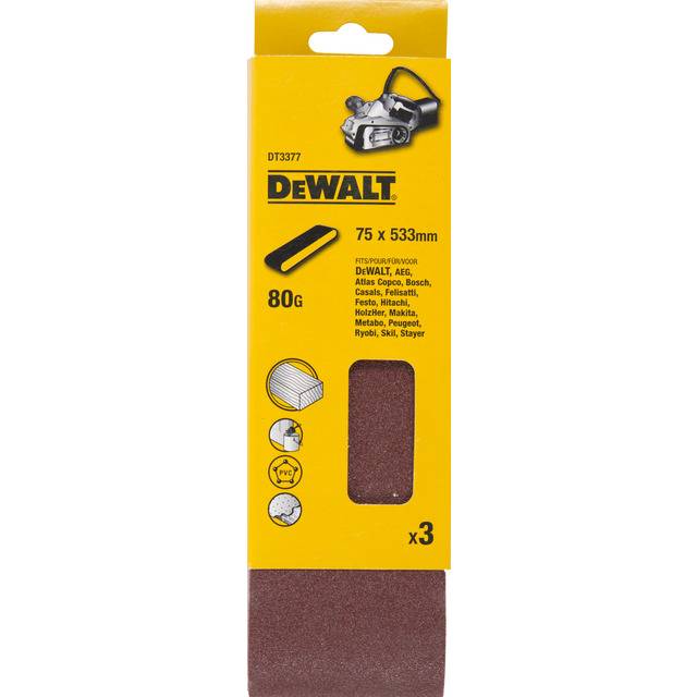 DEWALT SLIPBAND 75X533 MM, TRÄ/FÄRG, 80 KORN