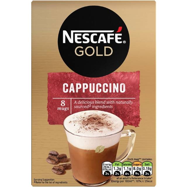 Nescafe Gold Cappuccino Instant Coffee 8 Sachets