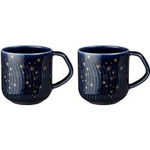 Denby Porcelain Stars Mugs In Blue &Ndash; Set Of 2 - One Colour