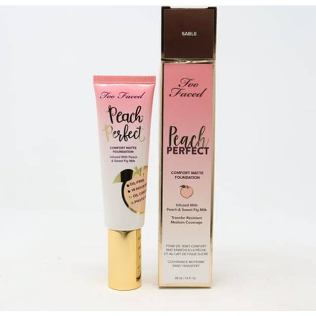 Too Faced Sable (beige) Peach Perfect Comfort Matte Liquid Foundation 48ml - Sable (Beige)