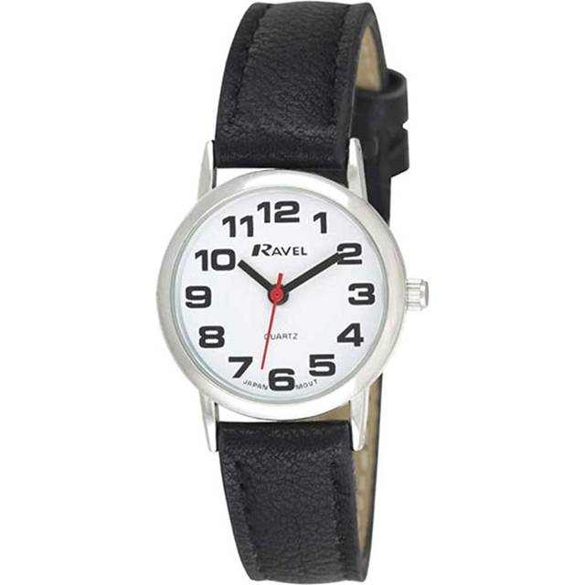 Ravel Unisex Easy Read Watch with Big Numbers - Brown