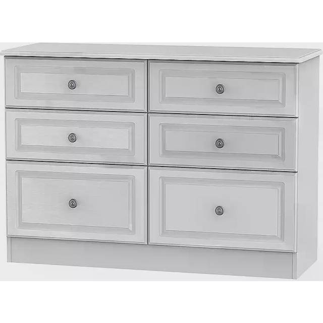 Welcome Furniture Ready Assembled Pembrey 6 Drawer Midi Chest - White, White