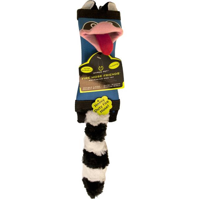 Hyper Pet Fire Hose Friends Raccoon Dog Toy  Blue