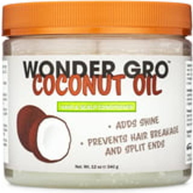 Coconut Oil Hair Grease Styling Conditioner, 12 fl oz - adds Shine - Prevents Breakage & Split Ends by Wonder Gro