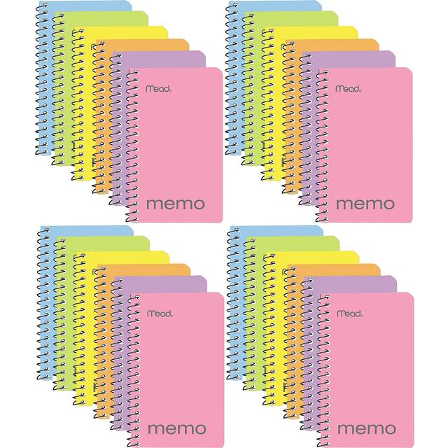 Mead Small Notebook  24 Pack of pocket notebook 3x5  College Ruled Small Memo Pad Wirebound 60 Sheets  Pastel Colors of Mini Notebook in Bulk pack