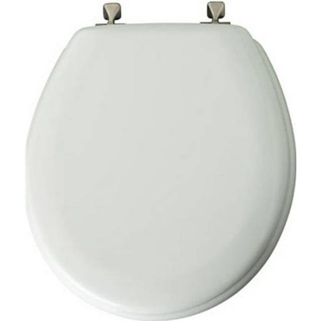 44BN 000 White Round Wood Toilet Seat