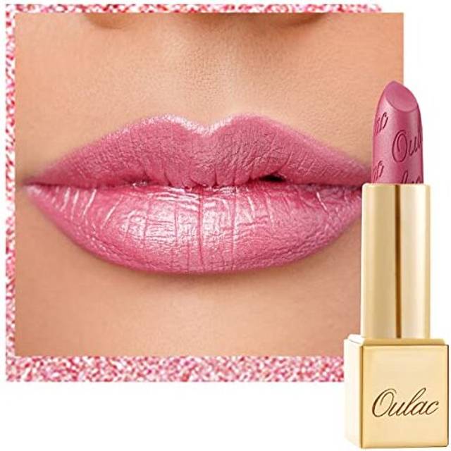 OULAC Metallic Shine Glitter Lipstick, Pink High Impact Lipcolor, Lightweight Soft and Ultra Hydrating, Long Lasting, Vegan & Cruelty-Free,