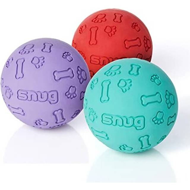 Rubber Dog Balls for Small and Medium Dogs - Tennis Ball Size - Virtually Indestructible (3 Pack - Fresh)