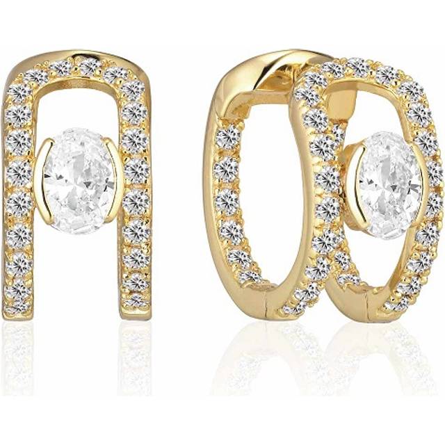 Sif Jakobs Jewellery, Accessoarer, Dam, ONE Size, Elegant vita zirkonia hoops