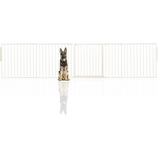 (White, Upto 334cm (70cm Tall)) Bettacare Multi Panel Metal Pet Barrier