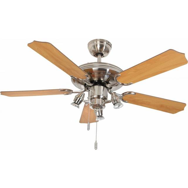 Deko-elektro - Ceiling fan Steel-Star N630 with lights 132cm / 52'