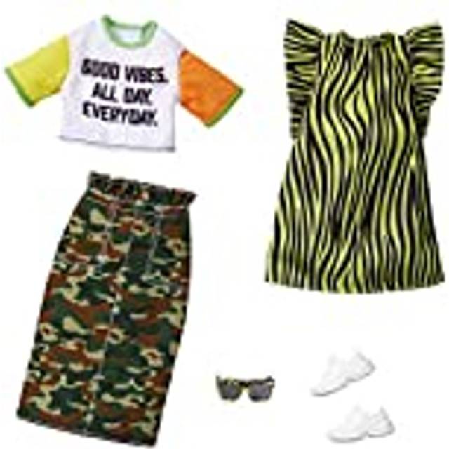 Barbie Fashions 2-Pack Clothing Set  2 Outfits Doll Include Camo Penci