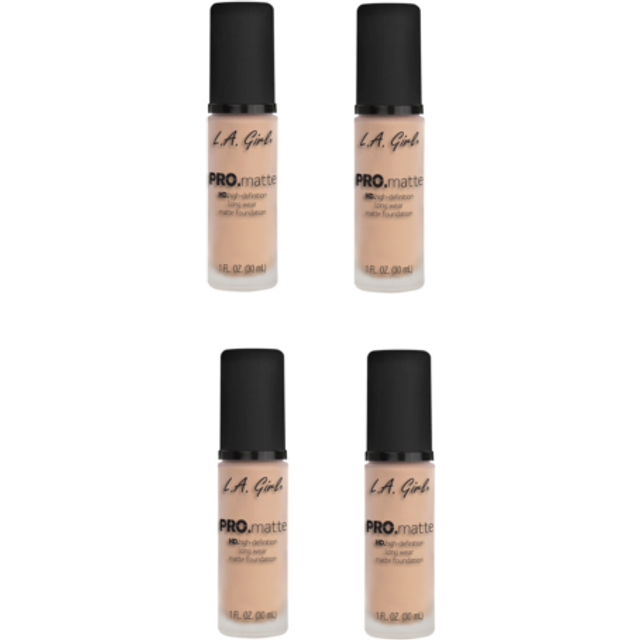 L.A. Girl Pro Matte HD Liquid Foundation Porcelain 30ml x4