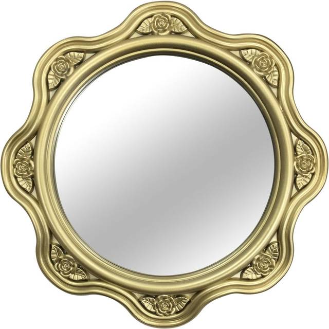 Rammento Set of 3 Gold Wall Mirrors Hanging Mirror Set Mirror Gold Flower Shape