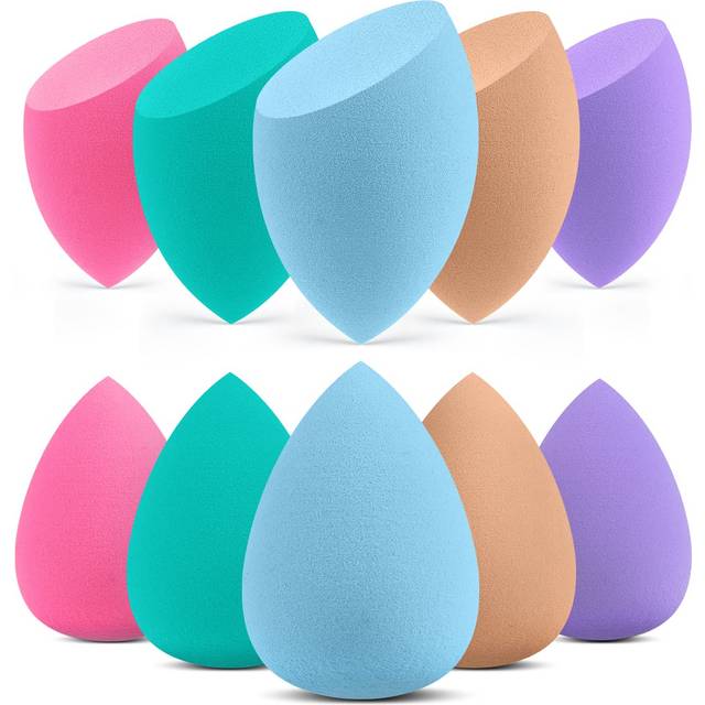 InnoGear Makeup Sponge  10 Pcs Makeup Sponges Blender Set Beauty Cosmetic Foundation Blending Applicator Puff  Flawless for Liquid Cream Pow