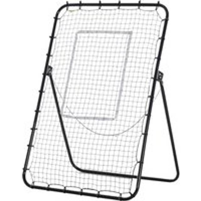Homcom Foldable Football Rebounder Net, Football Goal Training Aid Soccer Kickback Target Zone Goal Play Adjustable Angles For Kids & Adult Black