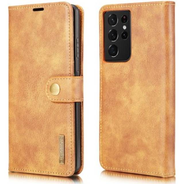 DG.MING 2-in-1 Magnet Wallet Samsung Galaxy S21 Ultra Cognac