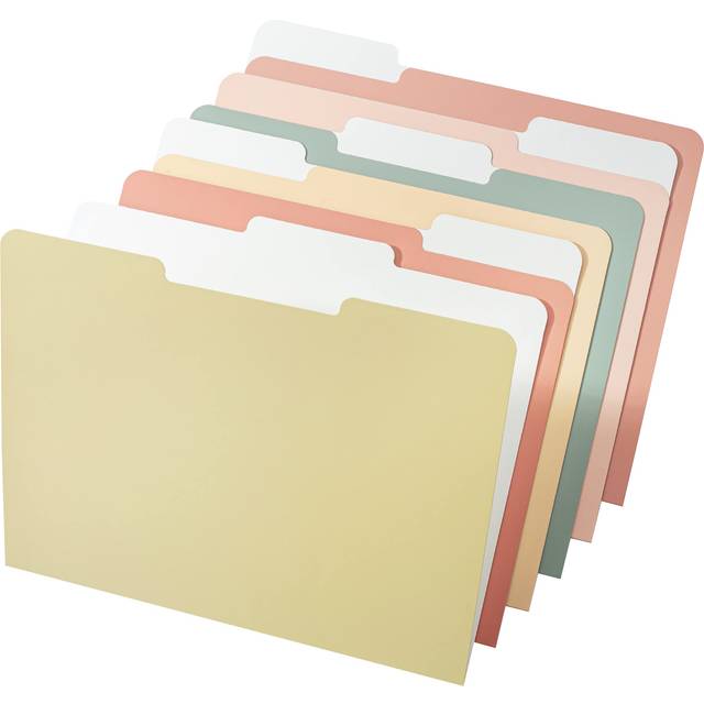Mr. Pen File Folders - 18 Pack with Vintage Colors and 1/3-Cut Tabs - Letter Size  Colored Office Supplies