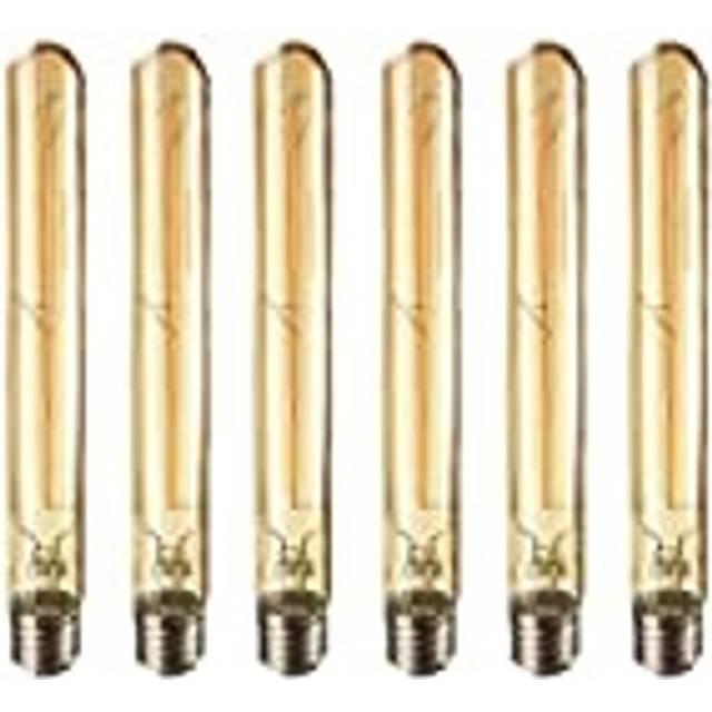 6 Edison Vintage Tube Lamp E27 4W T30 225 Test Tube Flute Incandescent Tube, AC 220-240V, E27 T30 LED Filament Light Bulb 400lm Warm White 2700K Not