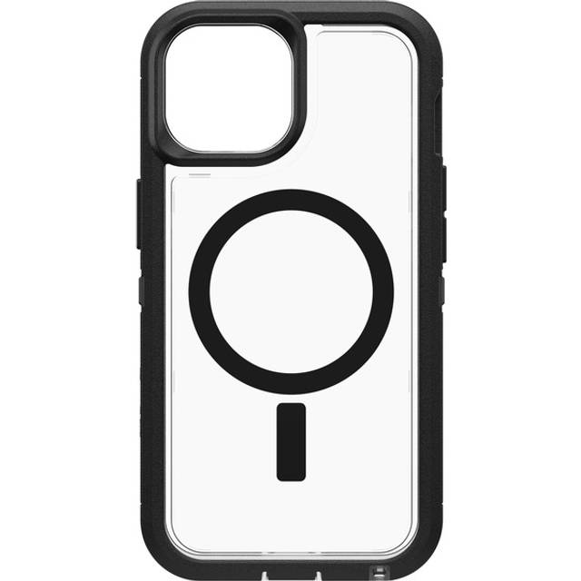 OtterBox Defender XT skal för iPhone 16e, 15, 14, 13 med MagSafe, extra stöttåligt, fallsäkert,skyddande skal, testad till militärstandard x5, Klar, Svart, Utan retailförpackning