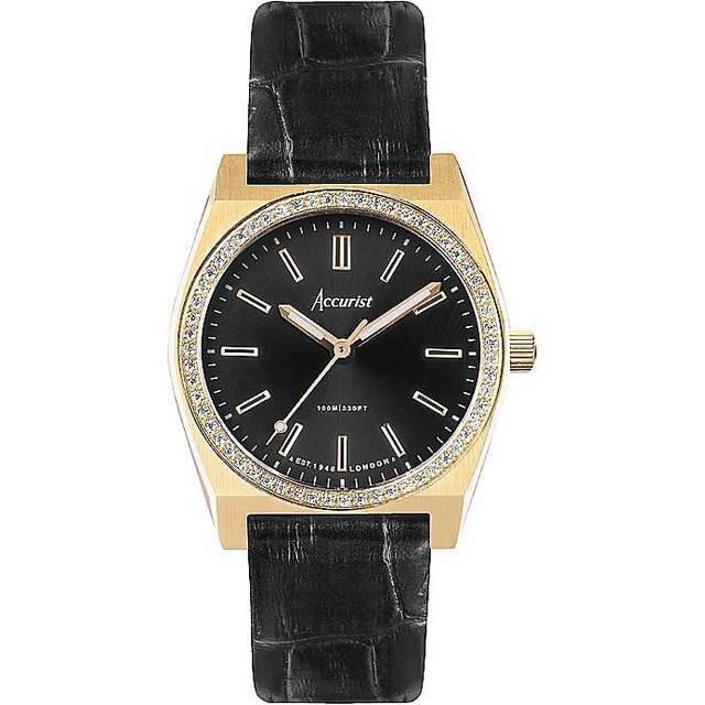 Origin Black Leather Strap 34mm Watch